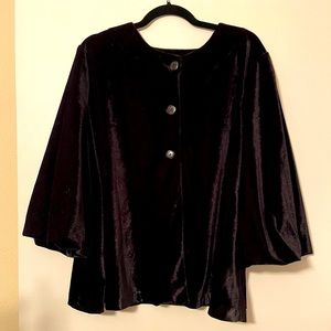 Black velvet swing jacket.